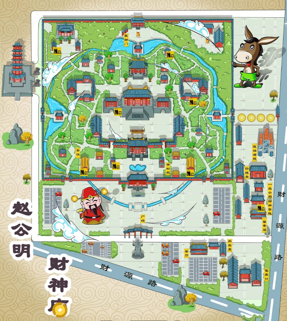 平谷寺庙类手绘地图